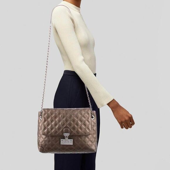 MARC JACOBS The Large Single Quilted Leather Shoulder Bag Bronze - Picture 4 of 11